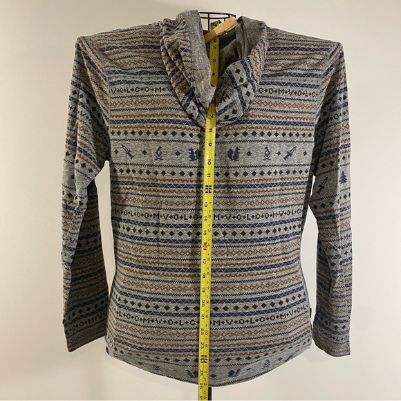 Volcom Hoodie Gray Striped Long Sleeve Sweater Size Medium - Picture 4 of 5